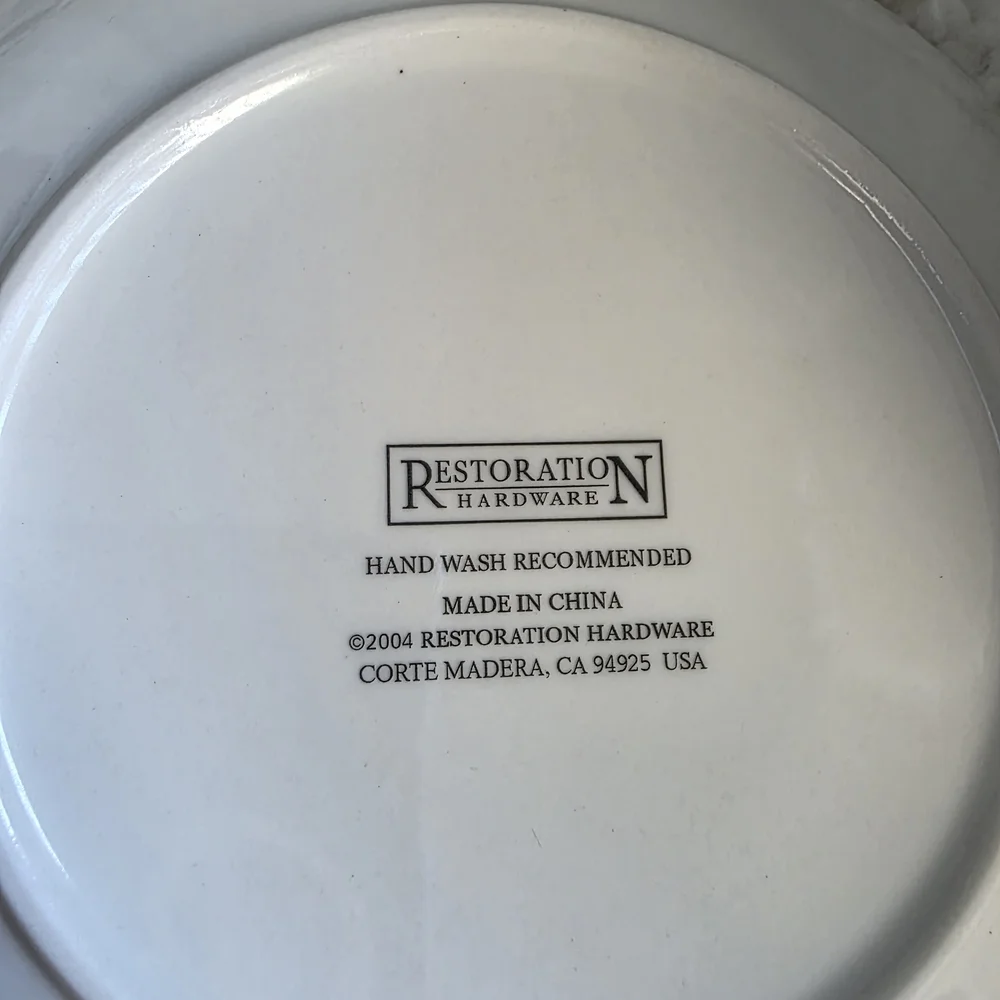 Restoration Hardware Script Design Dinner Plates - Silver, White, Cream Set Of 4